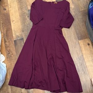 Chic Long Sleeve Burgundy Dress